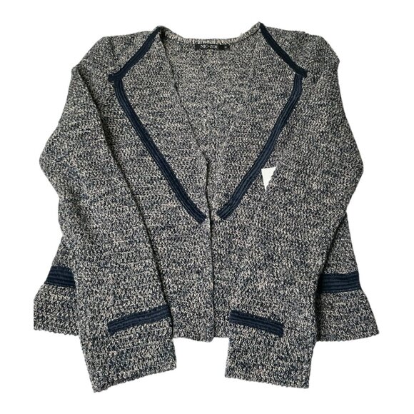 Nic + Zoe My Darling Marled V-Neck Dark Indigo Jacket PP (X-Small) - Picture 6 of 15